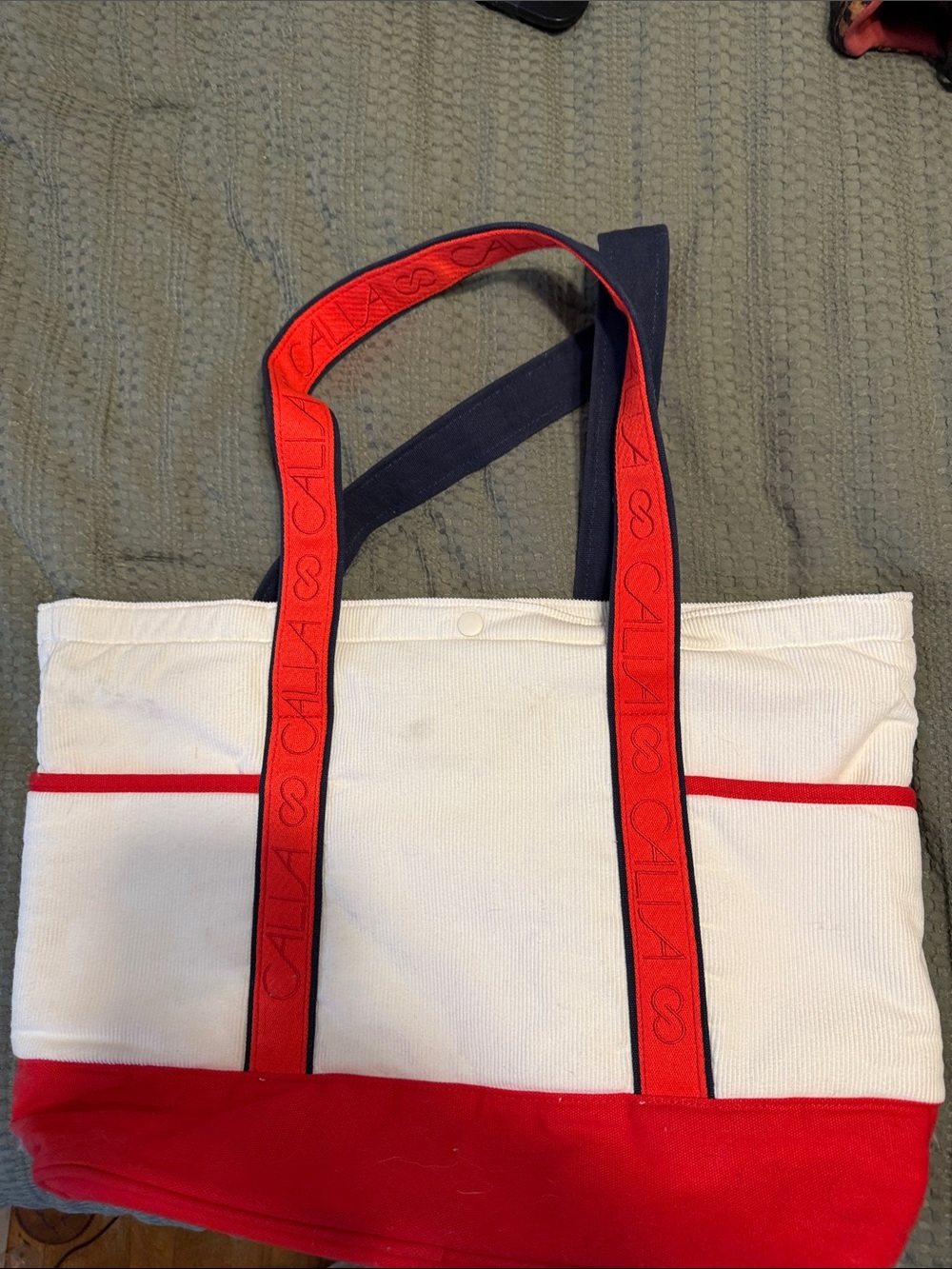 CALIA by Carrie Underwood White and Red Canvas Tote